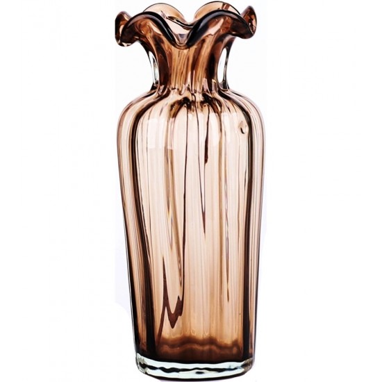 Vaso 10,5x25cm Vidro Marrom